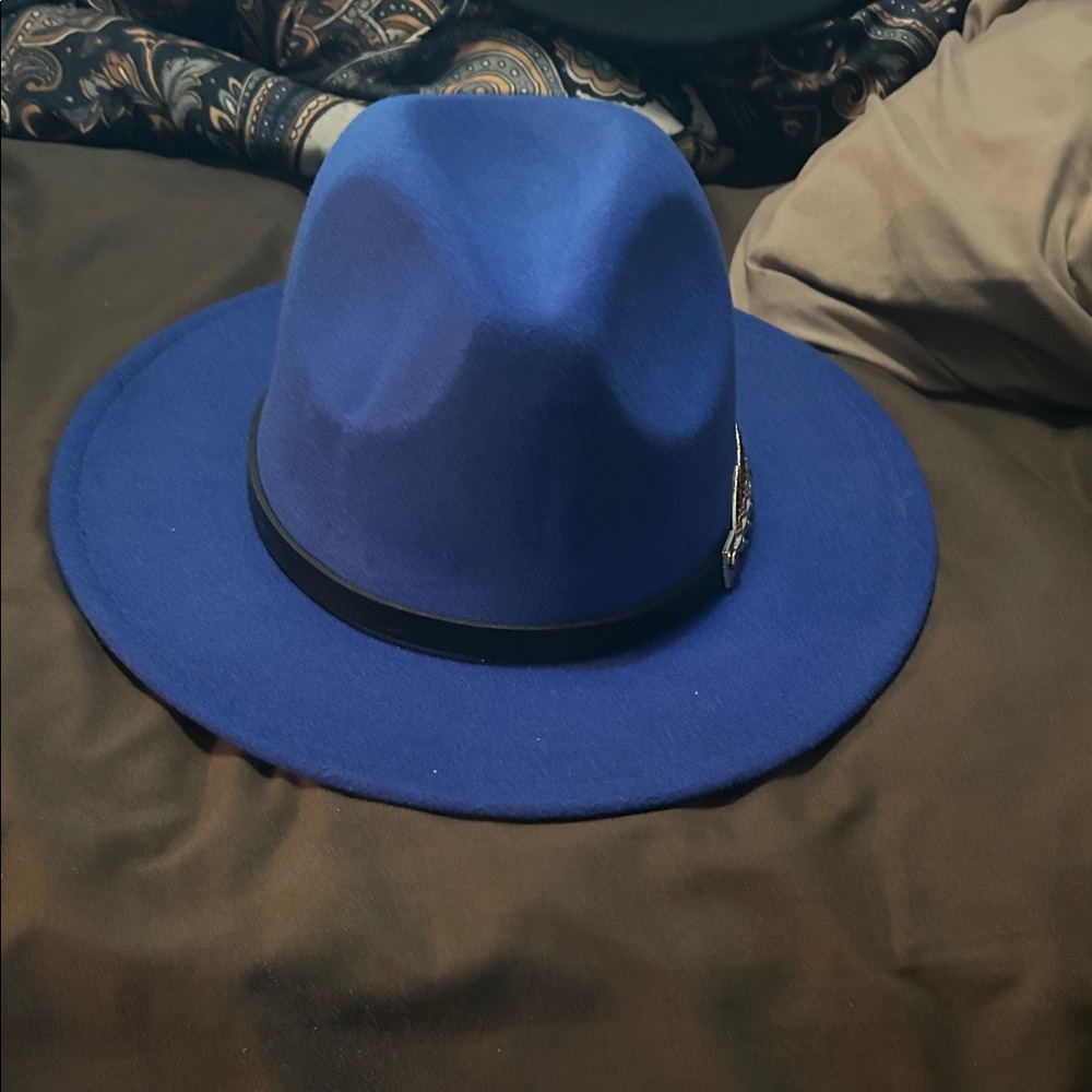 Stylish Blue Fedora Hat